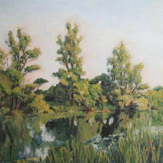 Lake, Midday Sun (Acrylic)